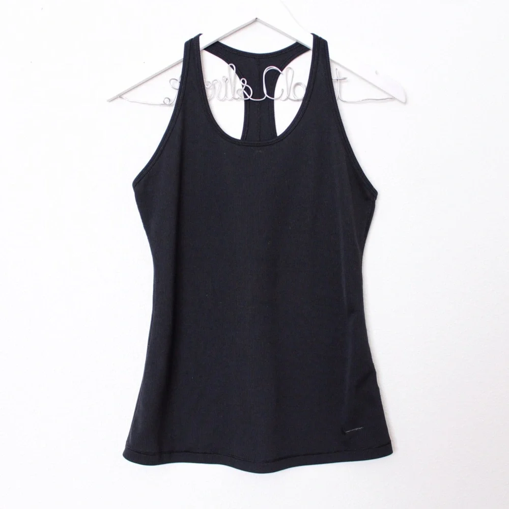 Nike Dri-Fit Slim Fit Black Ribbed Tank Top